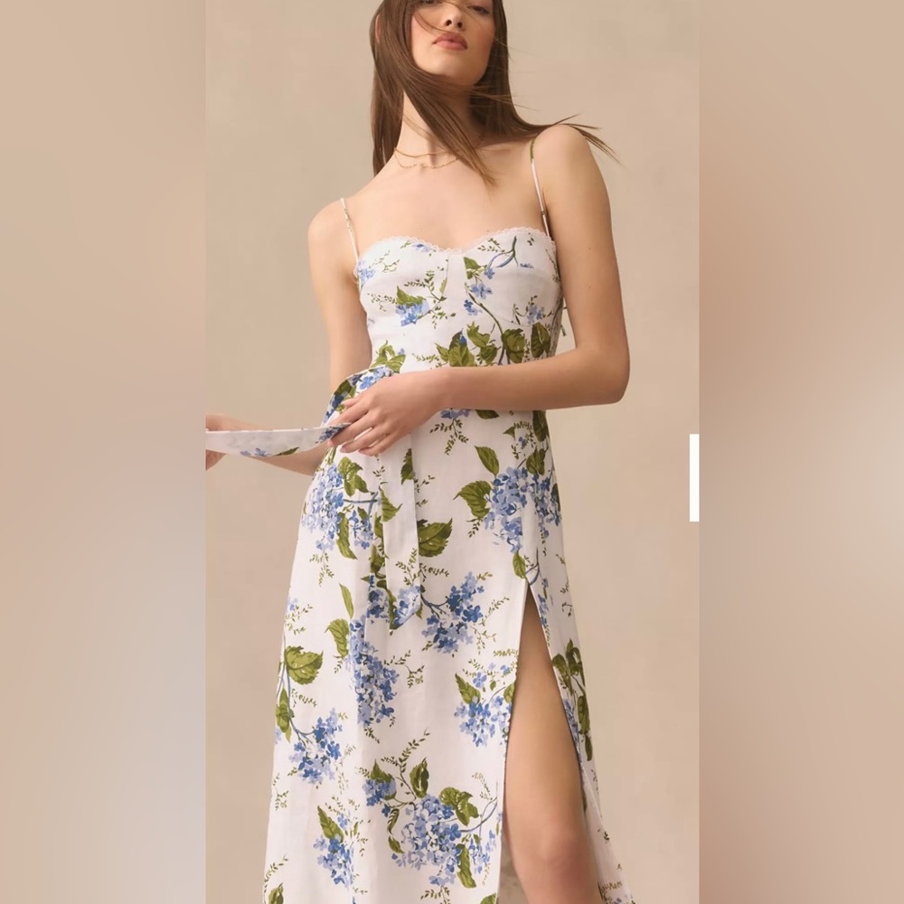 Reformation Kieryn linen midi dress size 4
